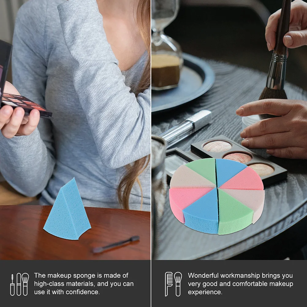 3 Zestawy Trójkątnych Gąbeczek do Makijażu, Do Użytku na Sucho i na Mokro, Aplikator do Podkładu, Korektora, Cieni do Powiek dla Kobiet