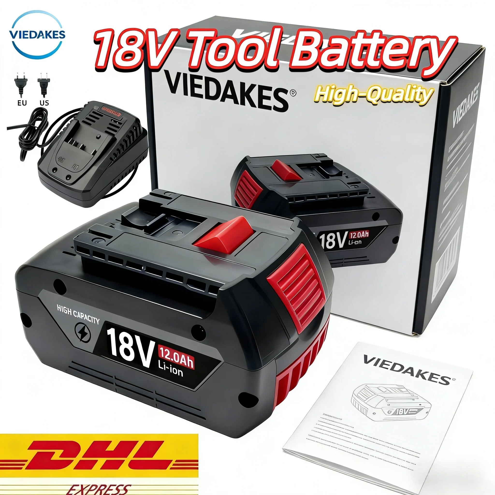 

for bosch 배터리 18650 lithium battery 18v battery Rechargeable buit-in BMS and Charger High-Performance