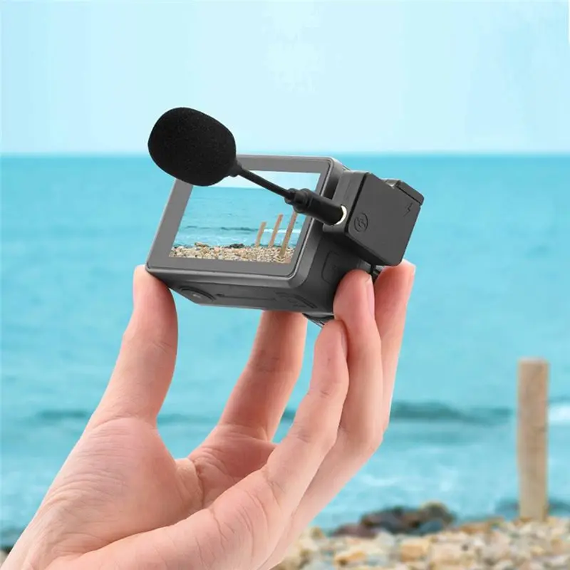 AA60 2Pcs Mini Microphone 3.5mm Three Poles Short for DJI for OSMO Pocket Action Camera Interview Mic Accessories