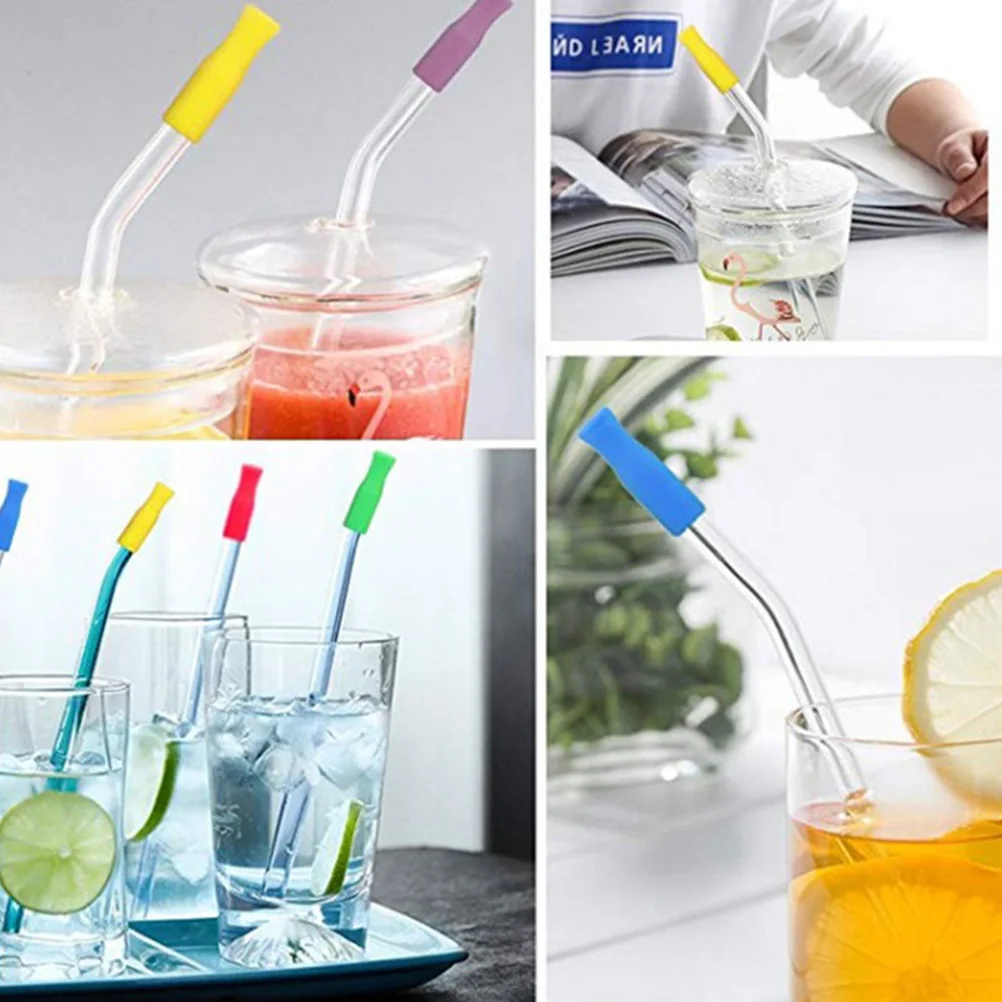 

50Pcs Food Grade Silicone Straw Tips Reusable Soft Cover for Stainless Steel Straws Multicolor Protective Straw Nozzle