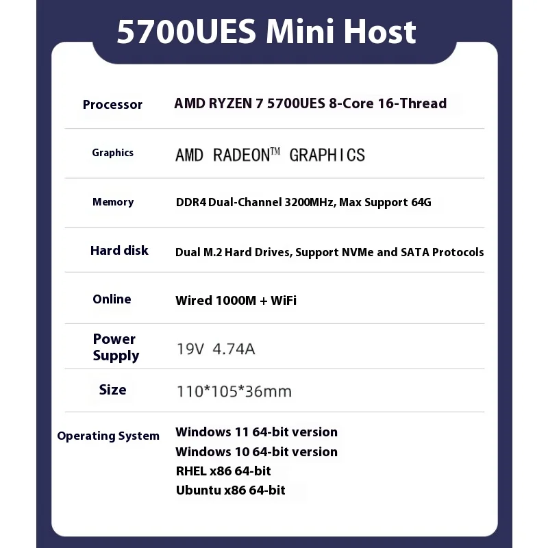 Z4 كمبيوتر صغير، وحدة المعالجة المركزية AMD Ryzen 5700U ES الأعمال مكتب المدرسة التدريس سطح المكتب الكمبيوتر الصغير