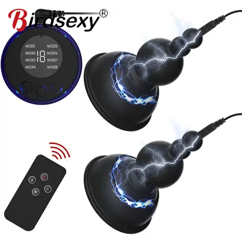 Electric Shock Nipple Clamps Breast Massager Stimulator BDSM Toys Bondage Clitoris Labia Clamp Slave Sex Toys Women Adult Games