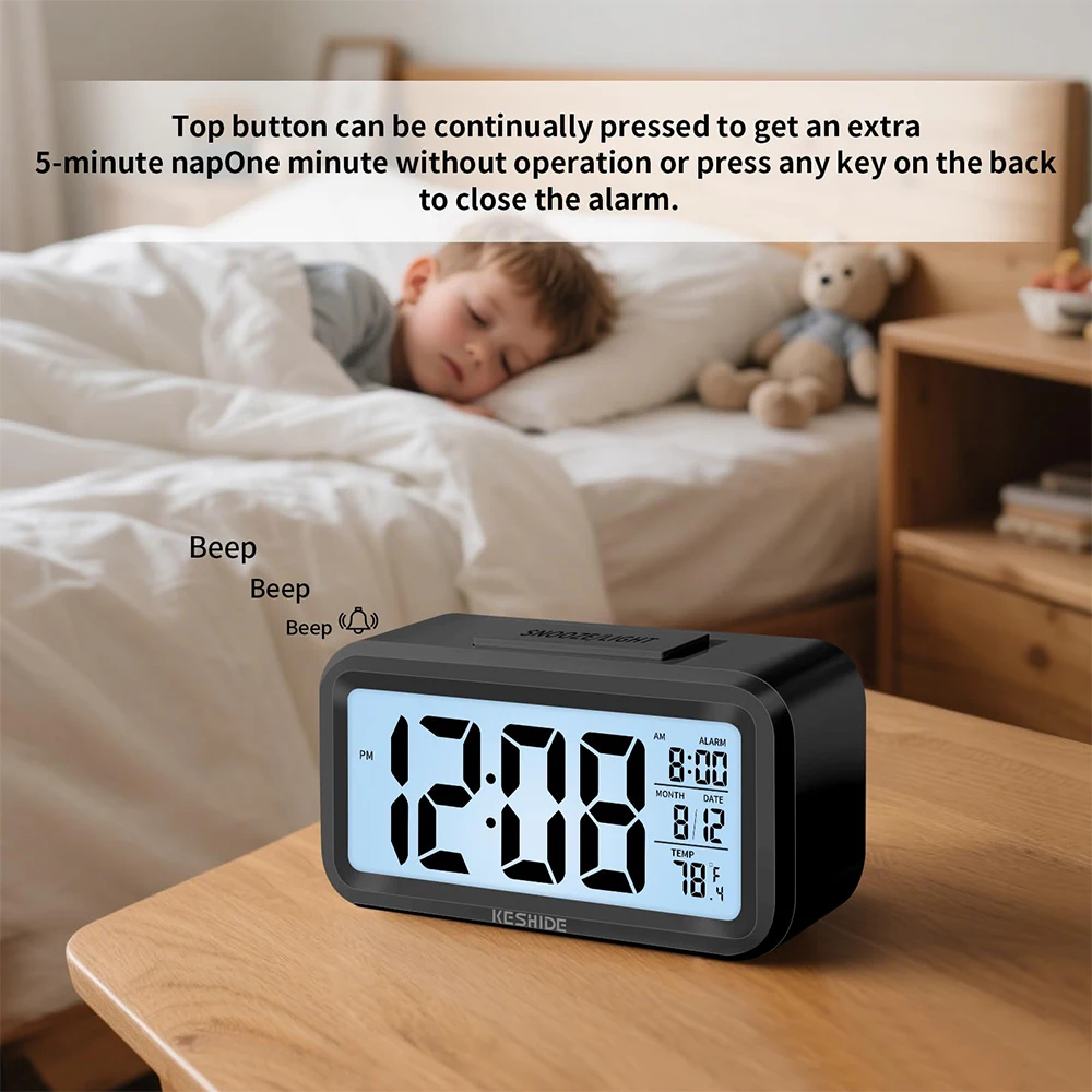 Led Digital Alarm Clock Backlight Data Times Calendar Desktop Multi-function Electronic Bedroom Decoration Desk Decorations Wall
