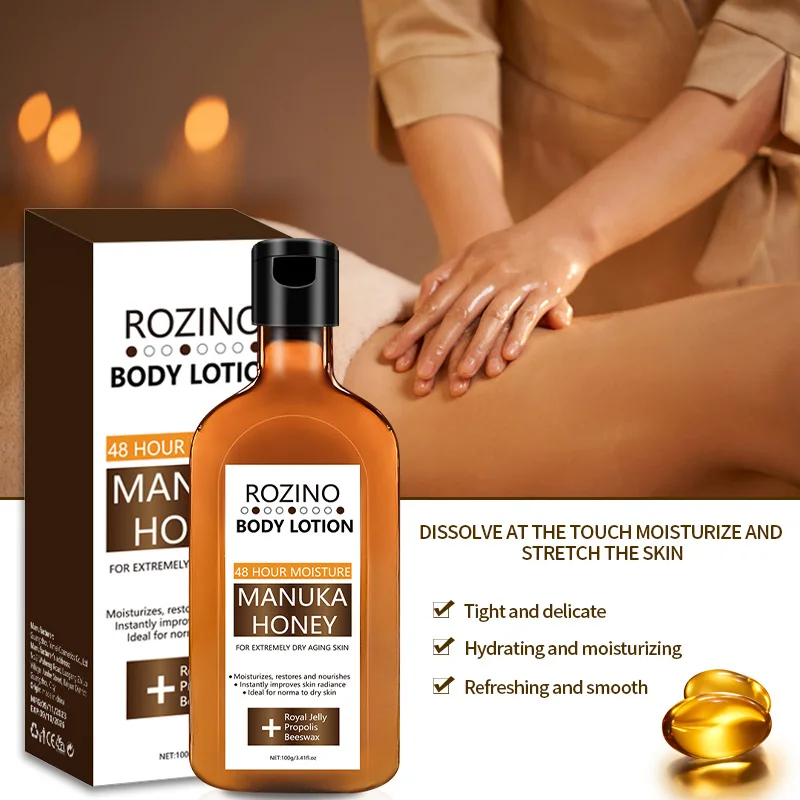 100g ROZINO Honey Moisturizing Body Lotion for Long-lasting Fragrance and Itching Relief Throughout The Body