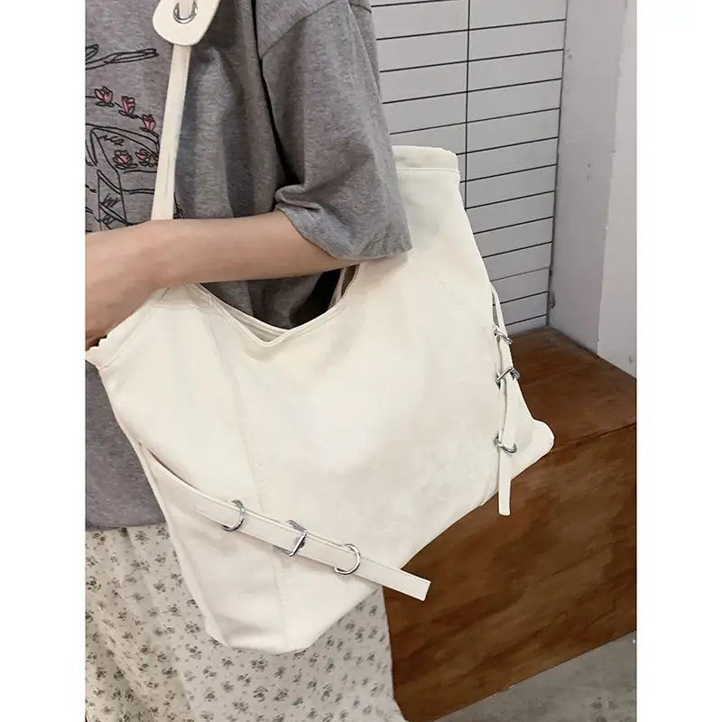 

Japan and South Korea Denim Bag Women' New Trendy Fashion College Style Tote Handbag Simple Large Capacity Armpit Bag Relaxation