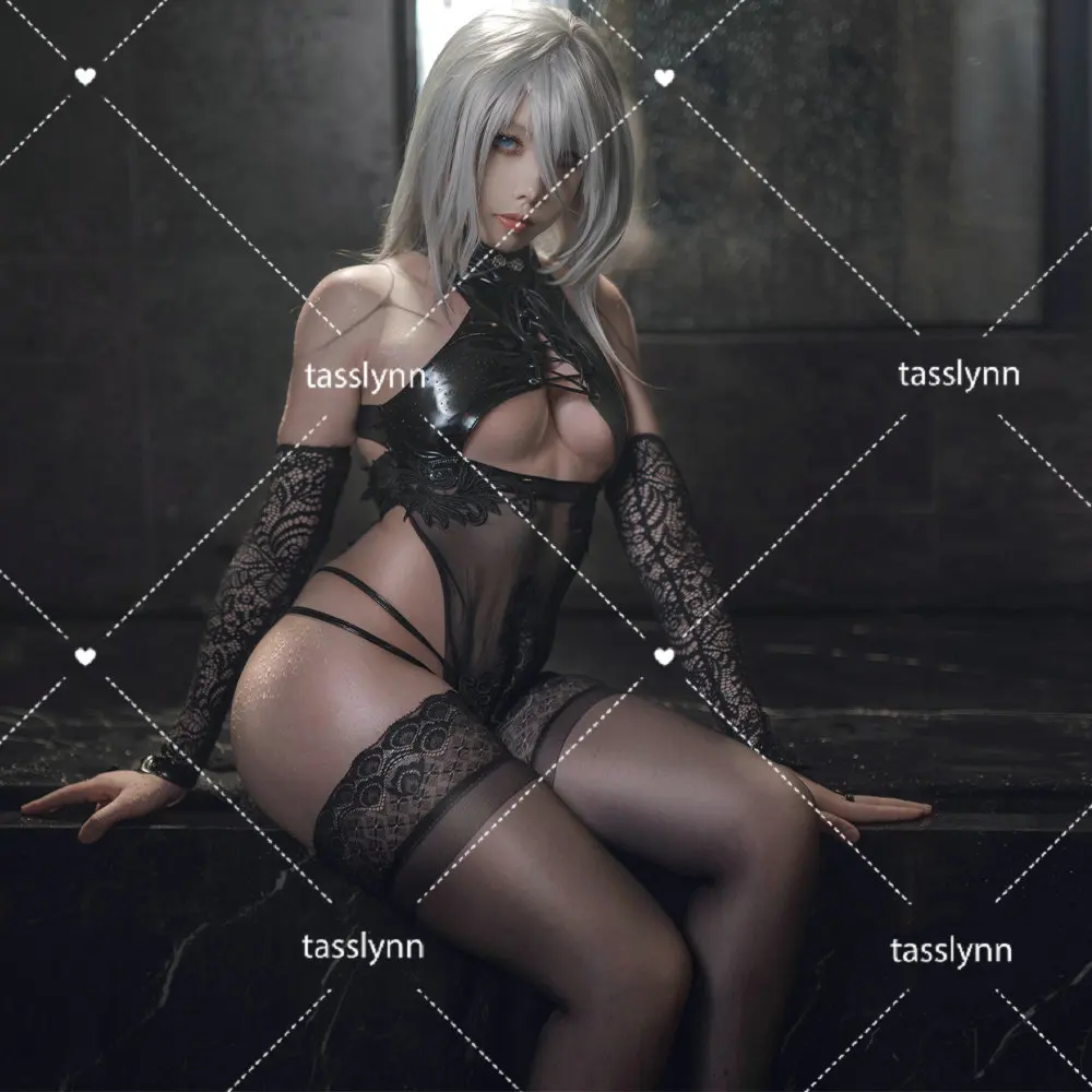 

YoRHa 2B A2 Cosplay Black Qipao Cos Anime NieR Cosplay Costume Cheongsam Set Hot Sexy Lingerie Black Hot Chi-pao Women Smoking