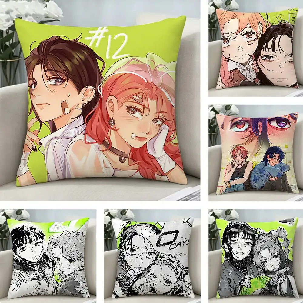 Rock Street Anime Aya Osawa Mitsuki Koga M-MitsuAya  Pillow Case Pattern Printed Pillowcase For Living Room Sofa Cushion Cover