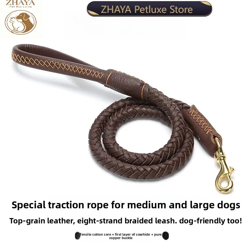 zhaya-laisse-pour-chien-en-cuir-anti-evasion-robuste-pour-chiens-de-taille-moyenne-et-grande-golden-retriever-akita-cane-corso-pour-la-promenade-et-l'entrainement