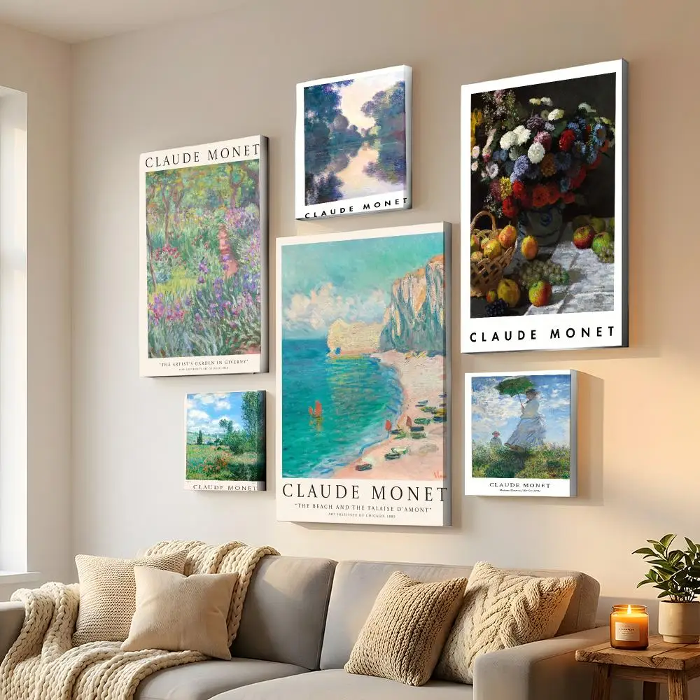 Impressionist Art C-Claude Monet Framed Wall Painting HD Canvas Wall Art | Optional Framed/Unframed | Modern Entryway Home Decor