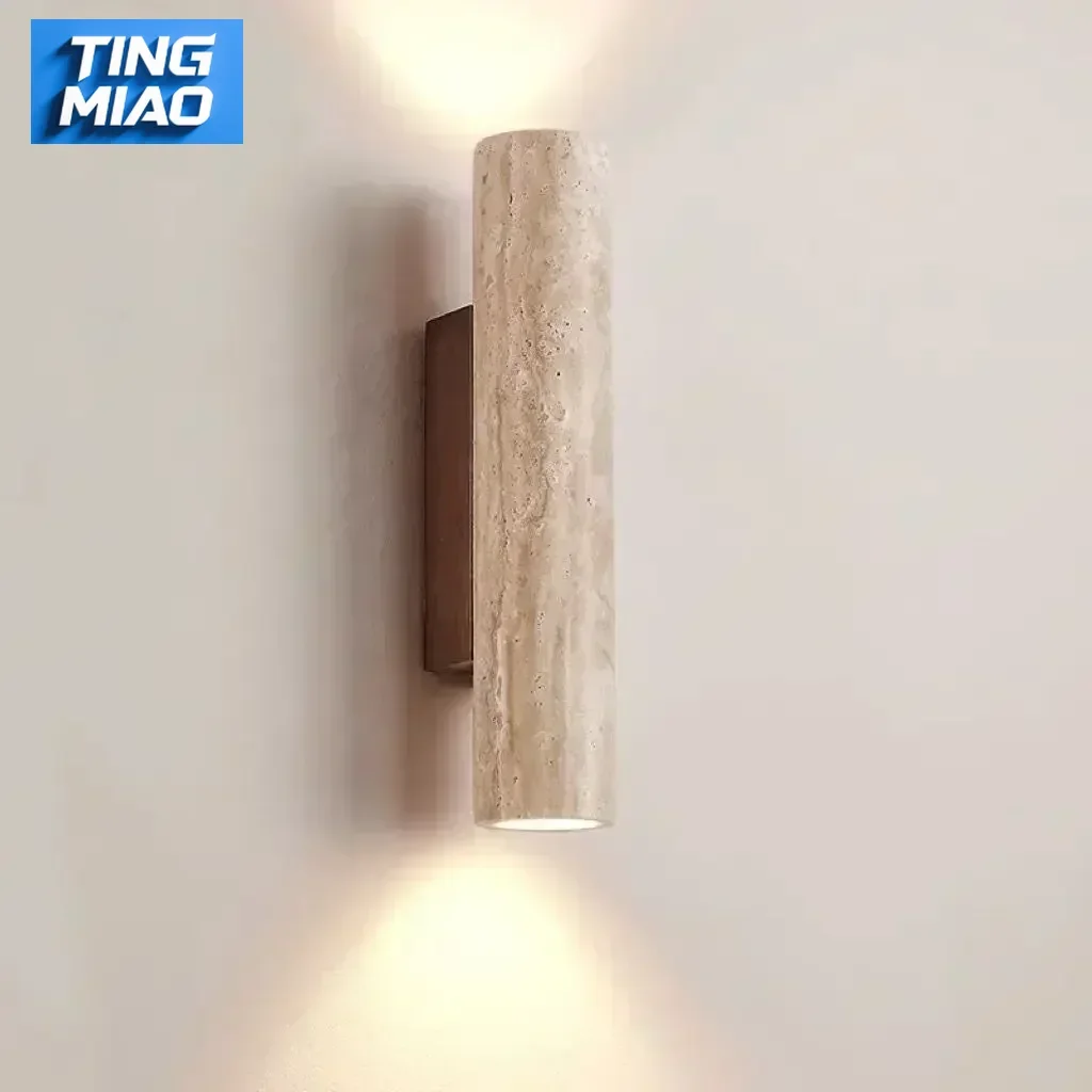 

Natural Spanish Copper Marble LED Wall Lamp Nordic Minimalist Living Room Bedroom Headboard Background Home Decor Fixture