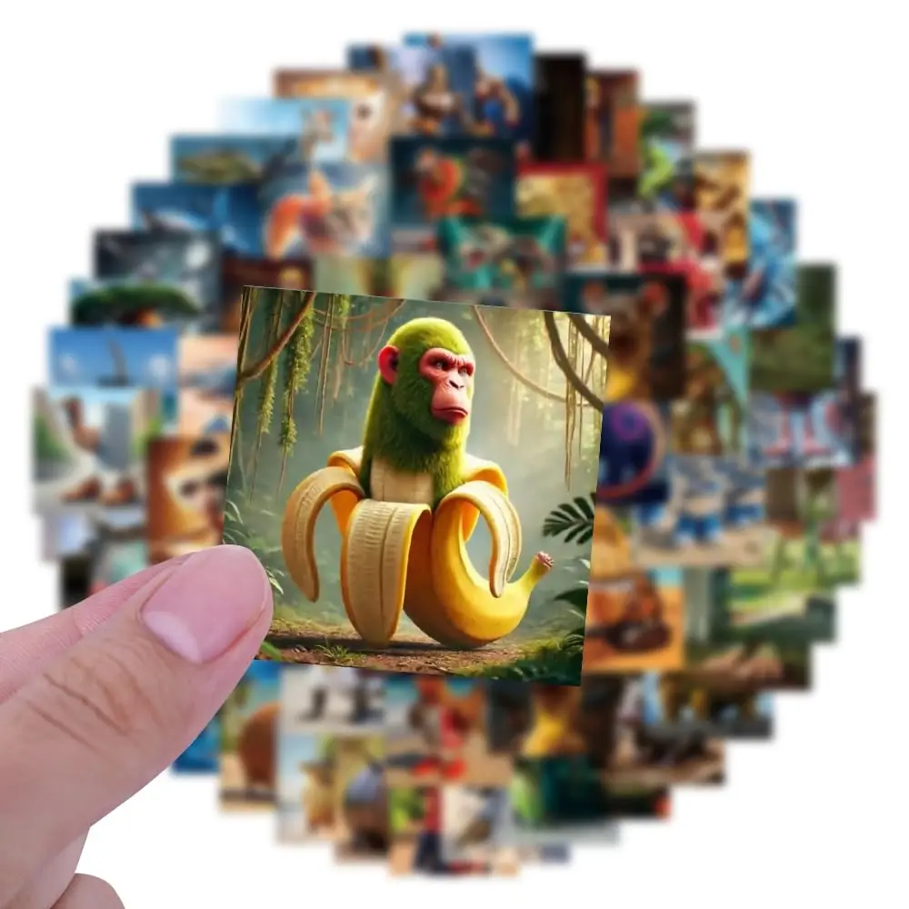 80 SZTUK Włoskich Naklejek Brainrot Tung Tung Tung Sahur Tralalero Tralala AI Abstrakcyjne Zwierzęta Wodoodporne Naklejki Dekoracyjne DIY