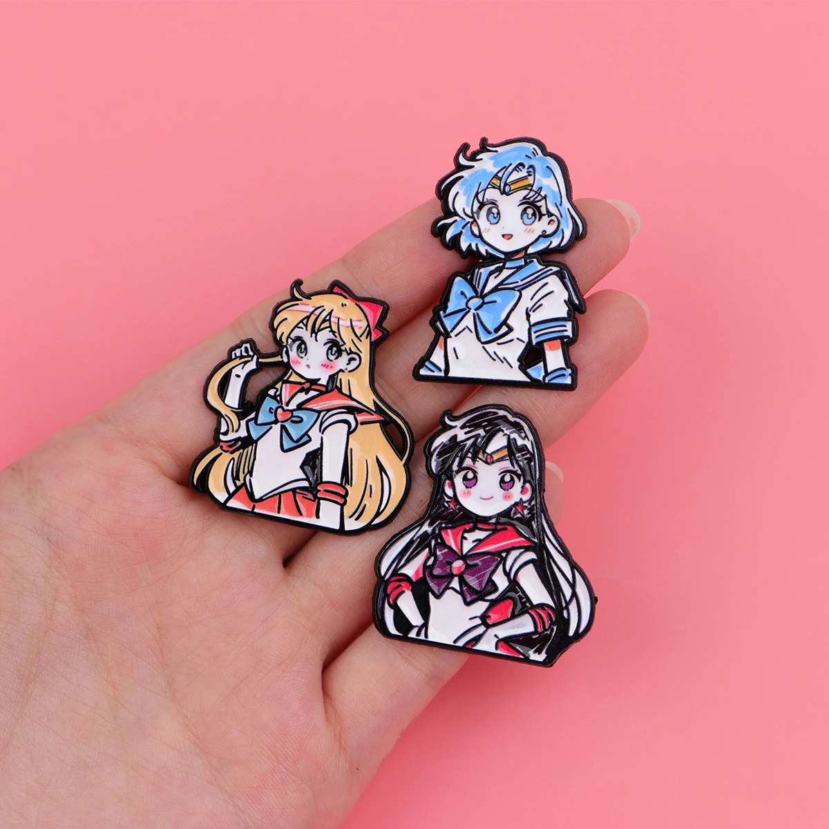 Cute Girls Smalto Pin Manga Anime Distintivi sullo zaino Cartoon Spille da donna Cappello Spille Accessori Cosplay Giocattoli Regali