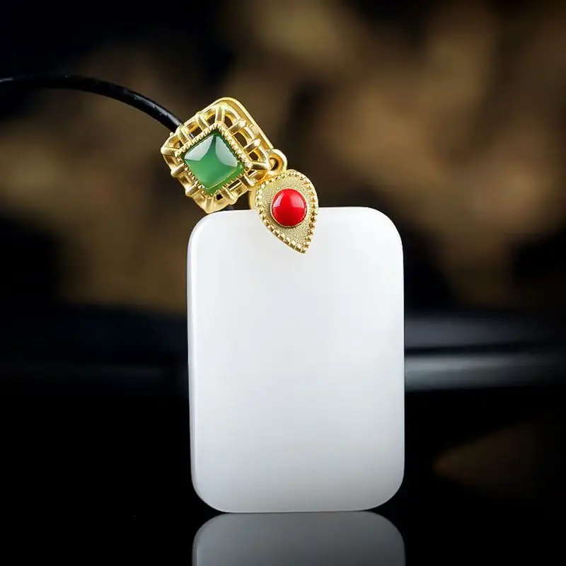 Wholesale fashion full jade without incident brand pendant cashmere white jade brand pendant jade