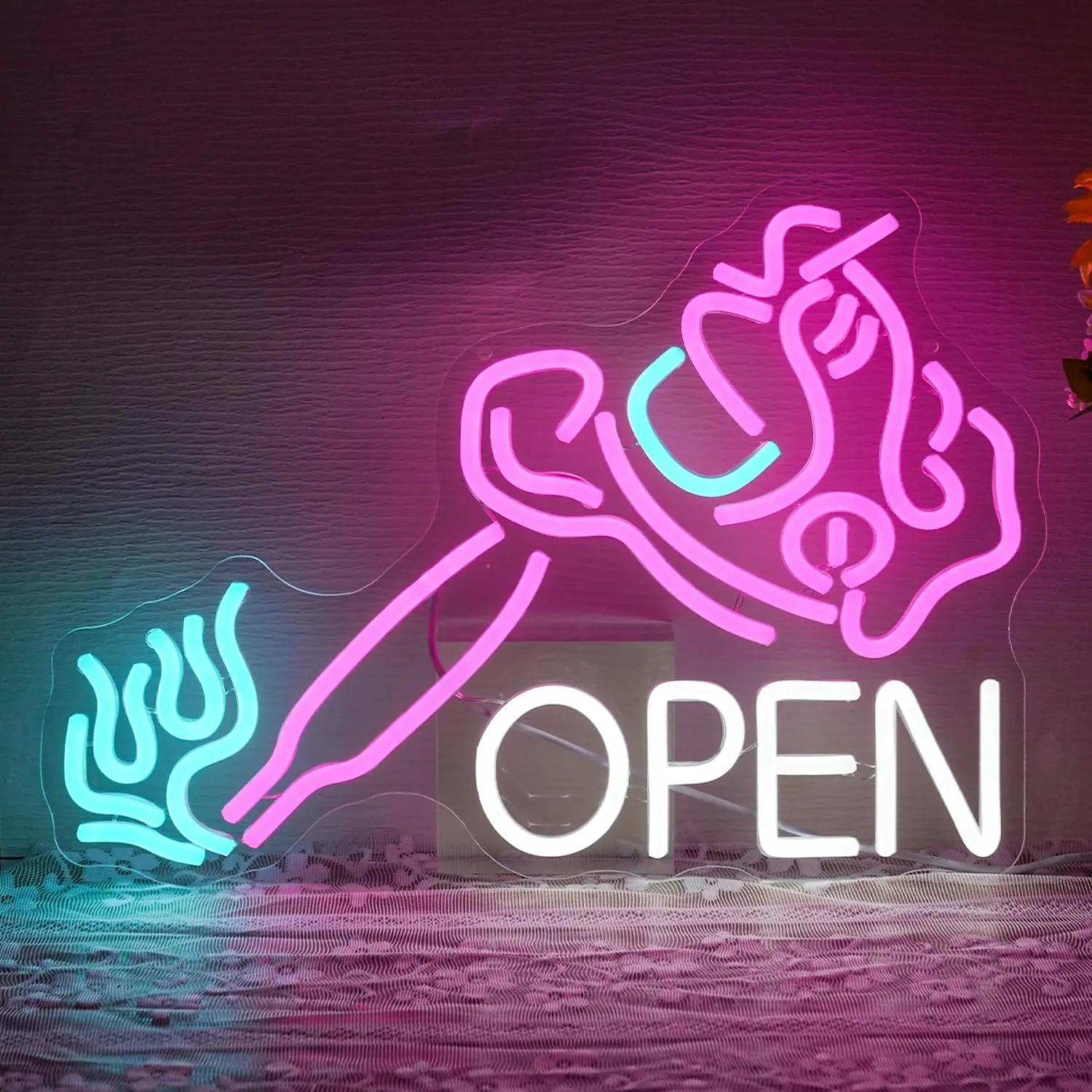 Pistolet de tatouage ouvert enseigne au néon LED enseigne au néon décoration murale pour salon de tatouage magasin de piercing décoration cadeau pour magasin de tatouage patron alimentation Usb