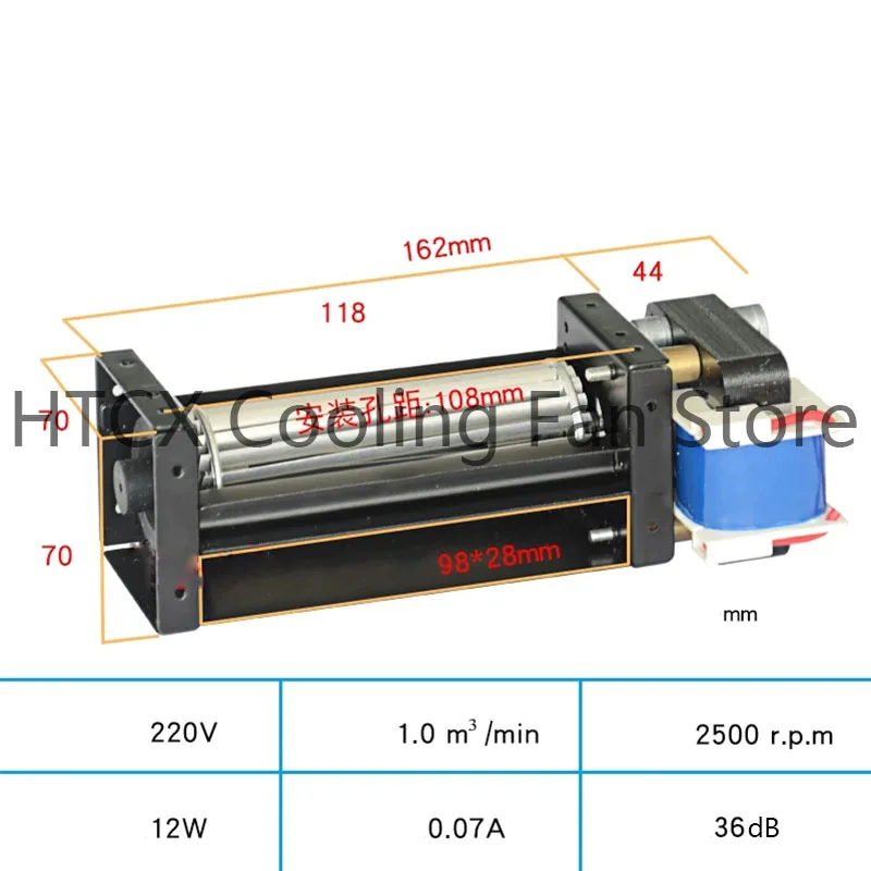 

Brand New Original Cross Flow Fan Tangential Fan Low Noise SHE50090 220V 12W 0.07A 162mm 70mm 70mm 108mm 118mm