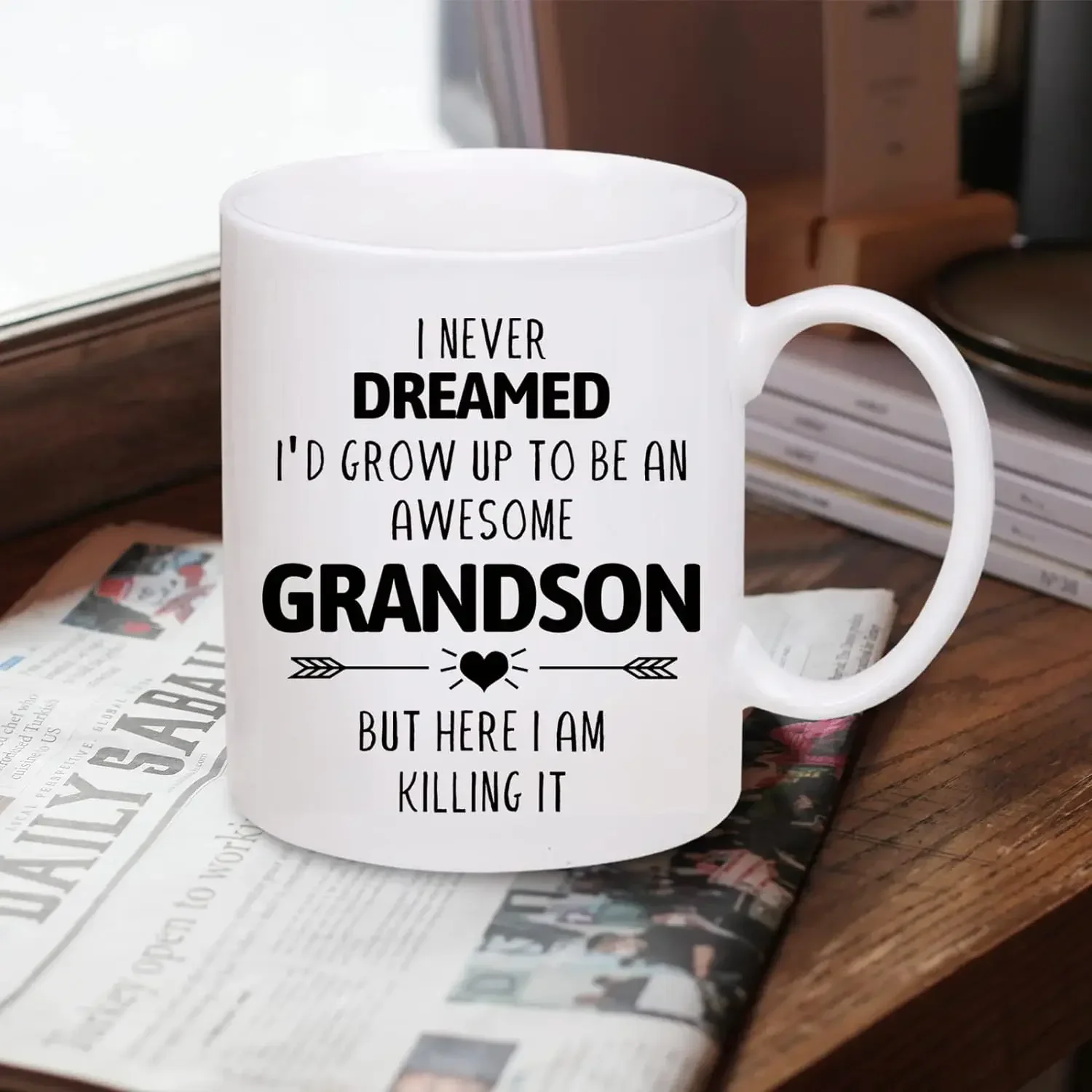 Coffee Ceramic Cups I Never Dreamed I'd Grow Up To Be AN  Mugs For Grandson Funny Birthday Christmas Gifts Novelty White 11 oz