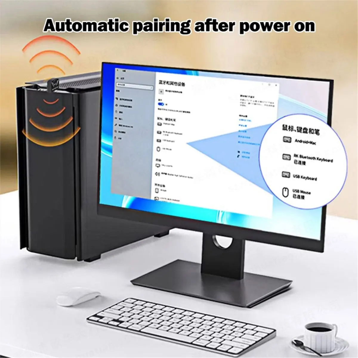 

(A26M) Bluetooth Adapter for PC USB Bluetooth 5.4 Adapter for Speaker Mouse Keyboard Wireless Dongle Transmitter Receiver