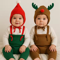 2025 Baby Christmas Cute Clothing Knit Pants with Hat Toddler Girls Boys Trousers New Born Baby Clothes Cotton Newborn Outfits
