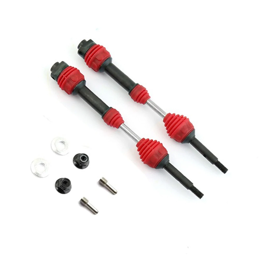 2Pcs Steel Rear Drive Shaft Driveshaft CVD 6852R for 1/10 Traxxas Slash VXL 4X4 2WD Rustler Hoss Stampede RC Car,Red