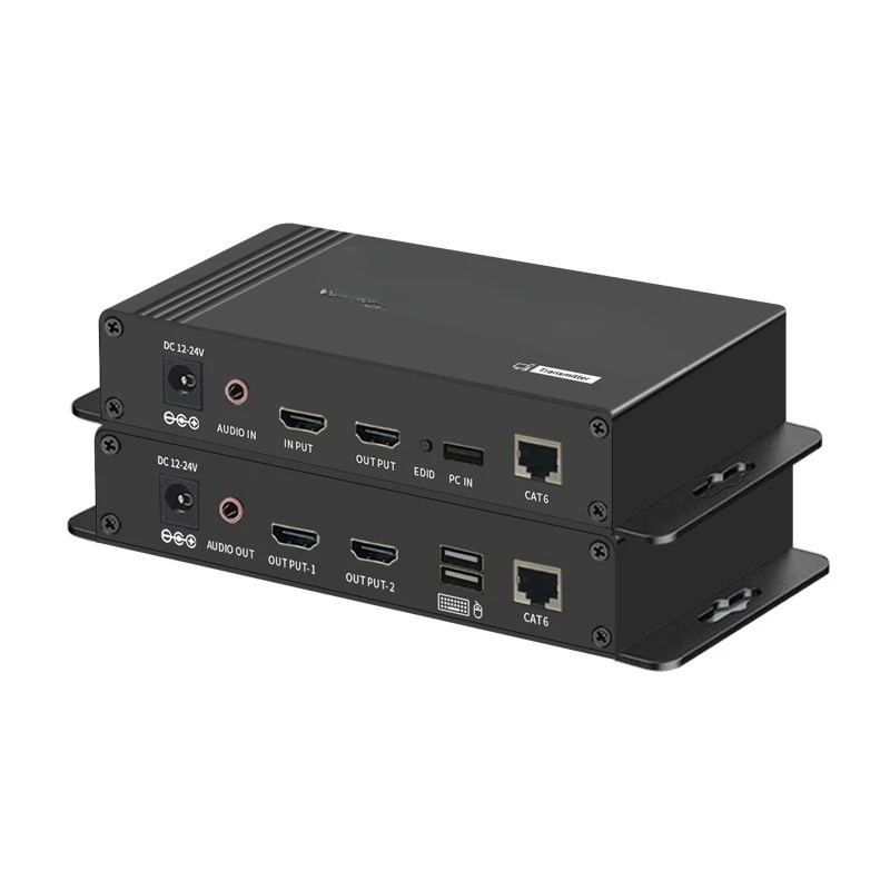 Network cable extender 100m 4K60 HDBASET protocol bidirectional IR video output