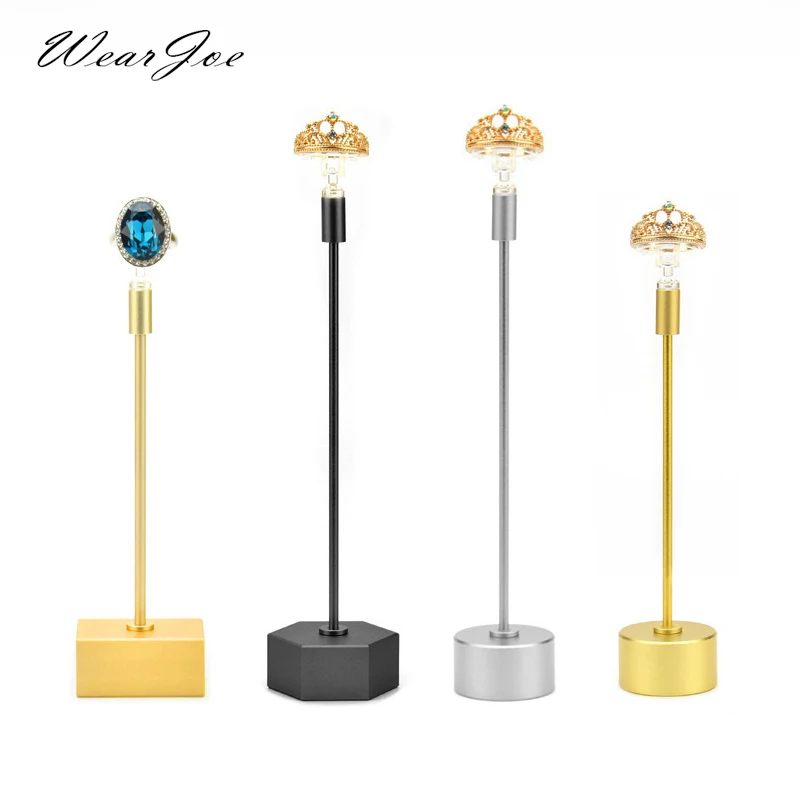 Metal Jewelry Ring Display Holder C Clip Stand Counter Top Business Presenting Case Jewellery Ring Storage Tower Organizer Rack