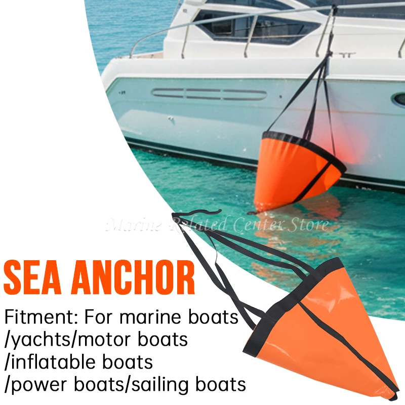 18-53'' Sea Drogue Anchor Float Marine Kayak Drift Rowing Boat Fishing Brake Lifeboat Anchor Yacht Traction Rope Buoy Ball image 5
