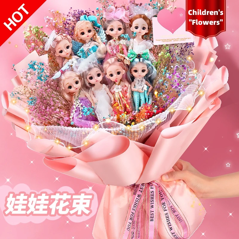 

Princess Doll Creative Bouquet Kawaii Girl Princess Model Girls Children's Day Christmas Day Surprise festival Kids gifts Toys