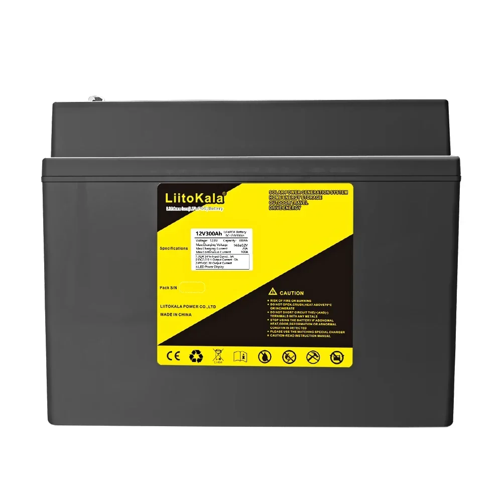 Imagem -04 - Bateria de Lítio Liitokala com Tensão Display Inversor Barco Carrinho de Golfe Ups Lifepo4 12v 300ah 4s 12.8v 300ah