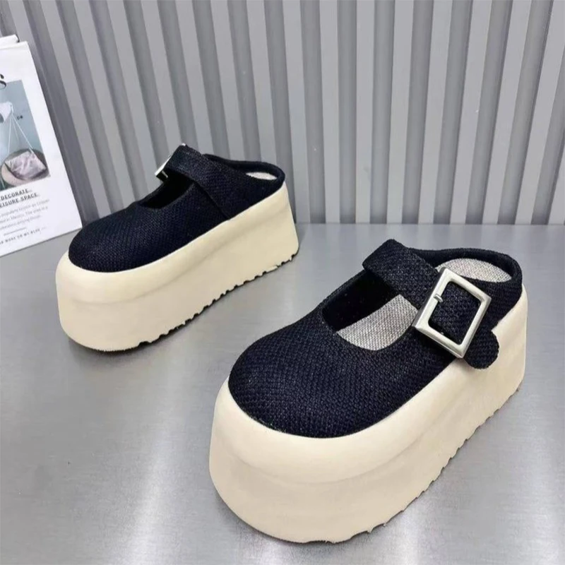 Women Platform Mules Shoes Flats Slippers Sport Sandals Trend Slingback Sneaker Casual Walking Comfort Shoes Fashion Flip Flops