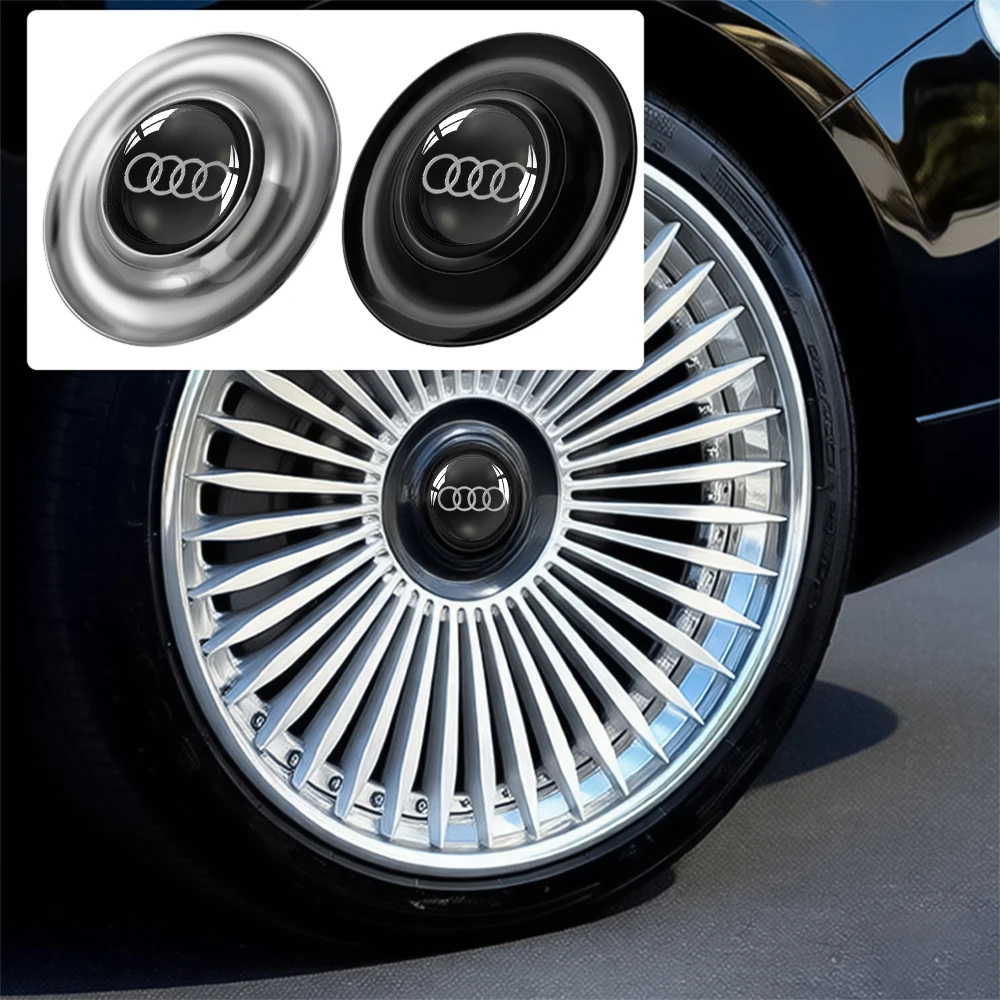 

4PCS Car Wheel Center Hub Caps Tire Rim Covers For Audi A6 C6 A4 B7 A5 B8 A3 A1 Sline C5 Q3 8P 8V Q5 B7 B6 B9 RS Q7 A7 A8 S3 S4