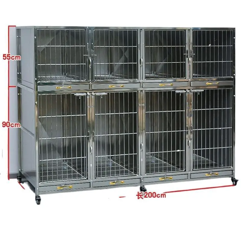Stainless steel pet foster cage multi-layer double-layer display cabinet hospital inpatient cage pet store foster