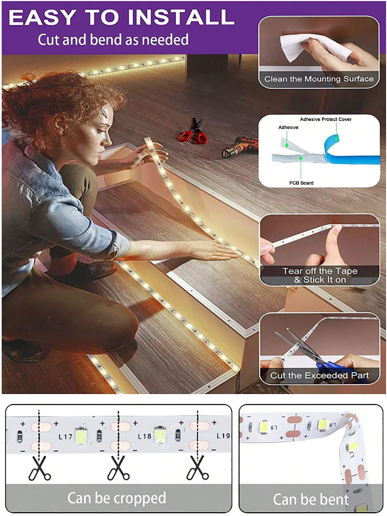 USB light strip/sensor switch, TV background decoration, TV backlight, eye protection wonder, LED light, mirror light