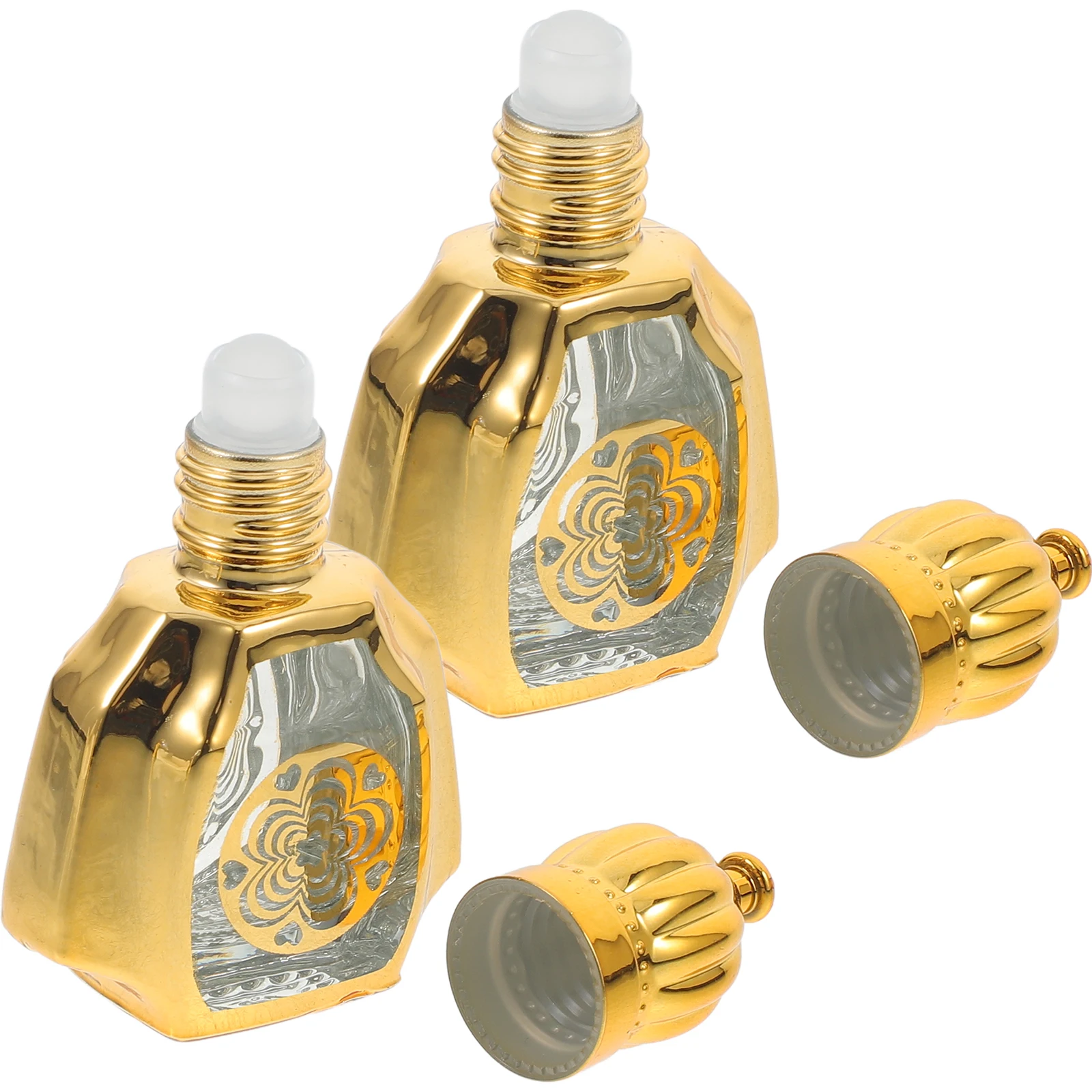 2 stuks glazen rolflessen compacte draagbare decoratieve parfumfles multifunctionele aroma-opslag reizen roll-on flessen