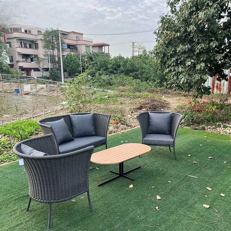 

Outdoor Nordic Table and Chair Homestay Villa Hotel Terrace Rattan Outdoor Garden Courtyard Leisure Rattan Combination