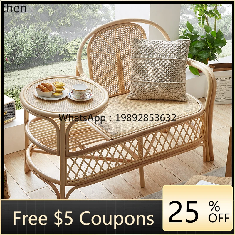 

BB balcony leisure area photography tea table living room coffee table homestay rattan retro single chair