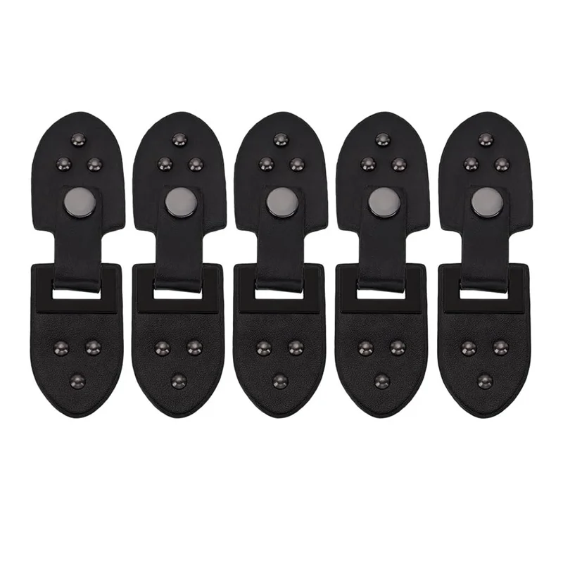 FX-6 Pack Cape Cloak Clasp Metal Leather Buckles Black PU Alloy خياطة على تبديل أقفال المحفظة الجلدية