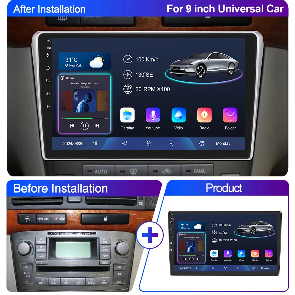  L7 CID High カーナビ LEHX L7 Plus 10'' Android 14 CarPlay Car Radio for Toyota Hyundai Kia