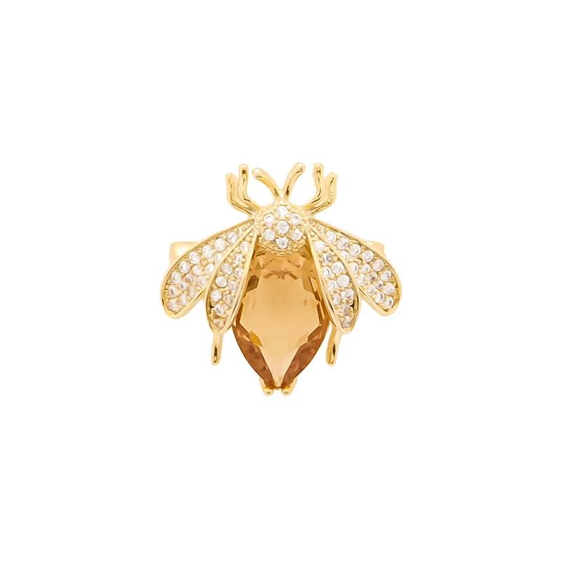 1 Piece Women Cute Bee Brooches Insect Crystal Anti Slip Buckle Collar Pin Clothing Decoration Brooches for Women
