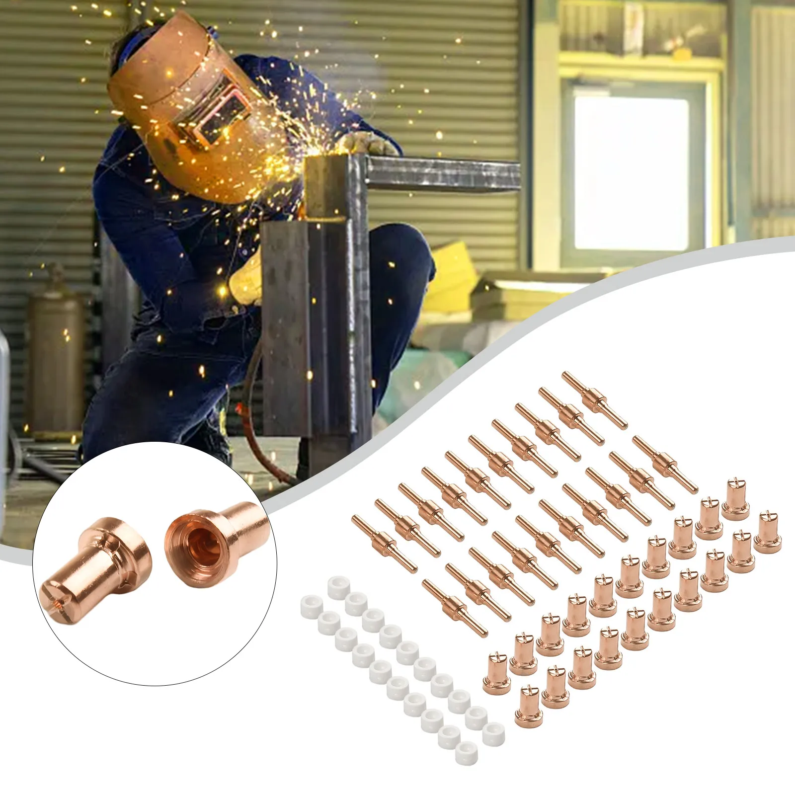 Welding Accessories Welding Equipment LG-40 for pt-31 for torch for pt-31 Thermal Conductivity 60 Pcs Copper Electrodes