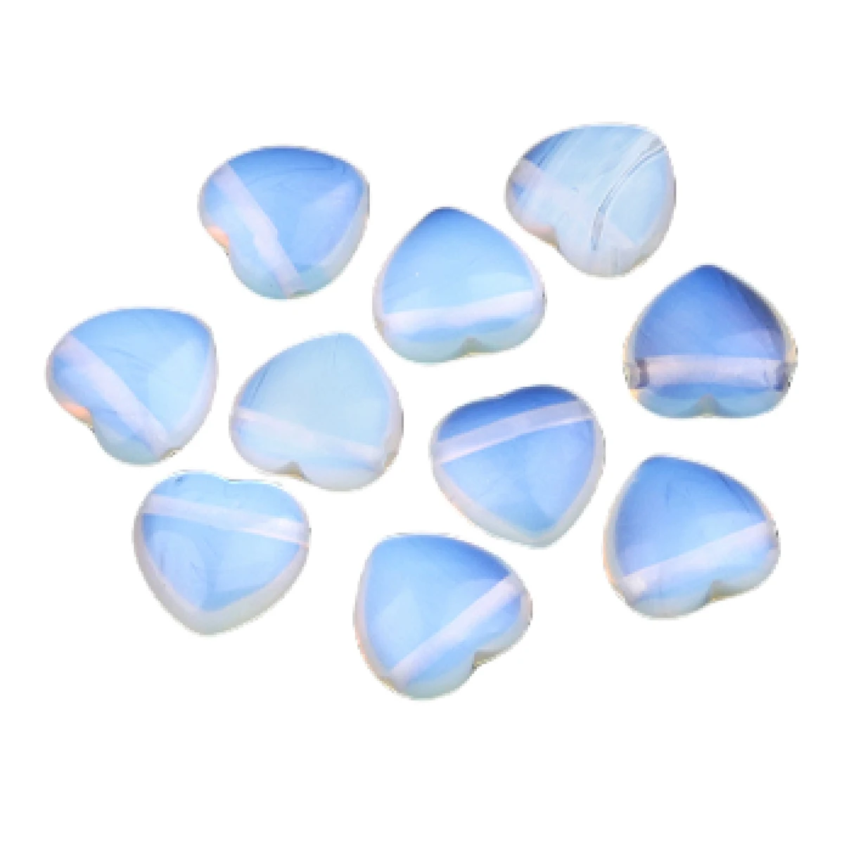 25MM Opalite Compact Heart Hole Beads Crystal Natural Stone Beads DIY Beads for Jewelry Making