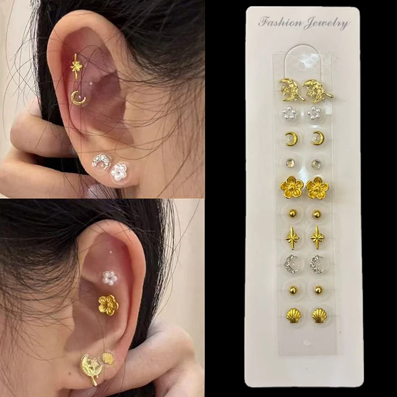 Pearl Flower Moon Ear Stickers Acupuncture Auricular Therapy Massage Needle Patch Ear Care Seeds for Auriculotherapy