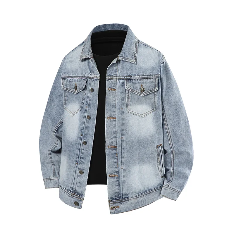 

2025 2025 2025 Spring Men's Denim Jacket Washed Vintage Workwear Casual Jacket Fashion Street Style Male Jackets