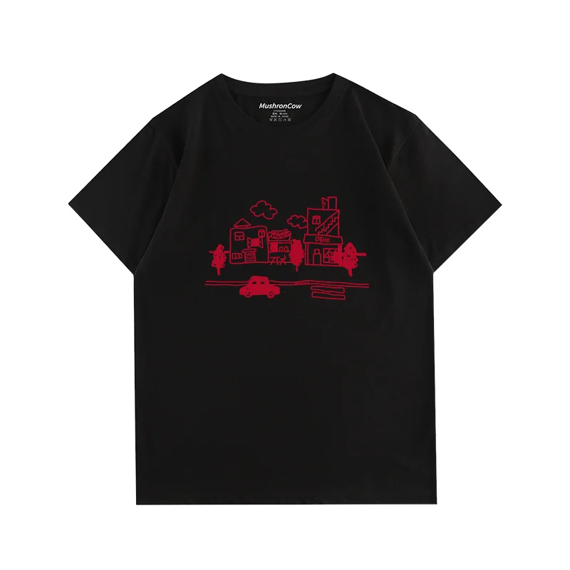 

Men's T-shirt pure cotton easy moment summer new print retro short-sleeved T-shirt Harajuku O-collar short-sleeved men and women