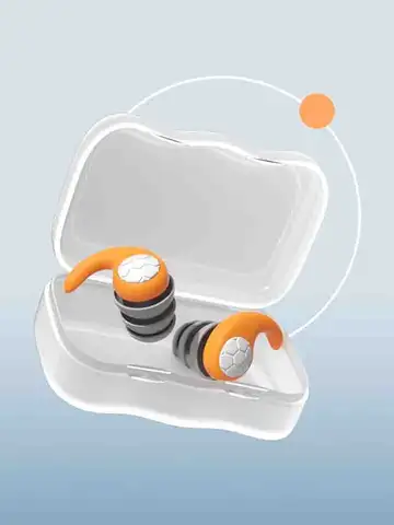 1 Pair of Soft Silicone Earplugs with Noise Cancellation, Waterproof, Comfortable To Wear, Suitable for Sleeping and Swimming