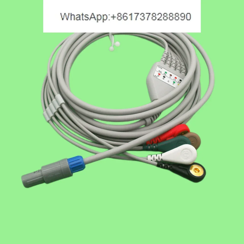 PC-9000 Monitor integrated five-lead/three-lead ECG lead cable, button monitor lead cable