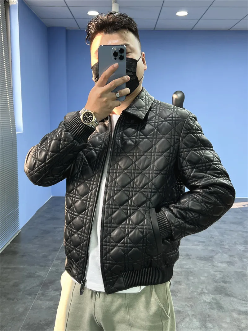 

Svip Cabinet 6W Мужская верхняя одежда из натуральной овчины Jaet Faion Urban Sle на молнии с ромбовидной строчкой Осень ...