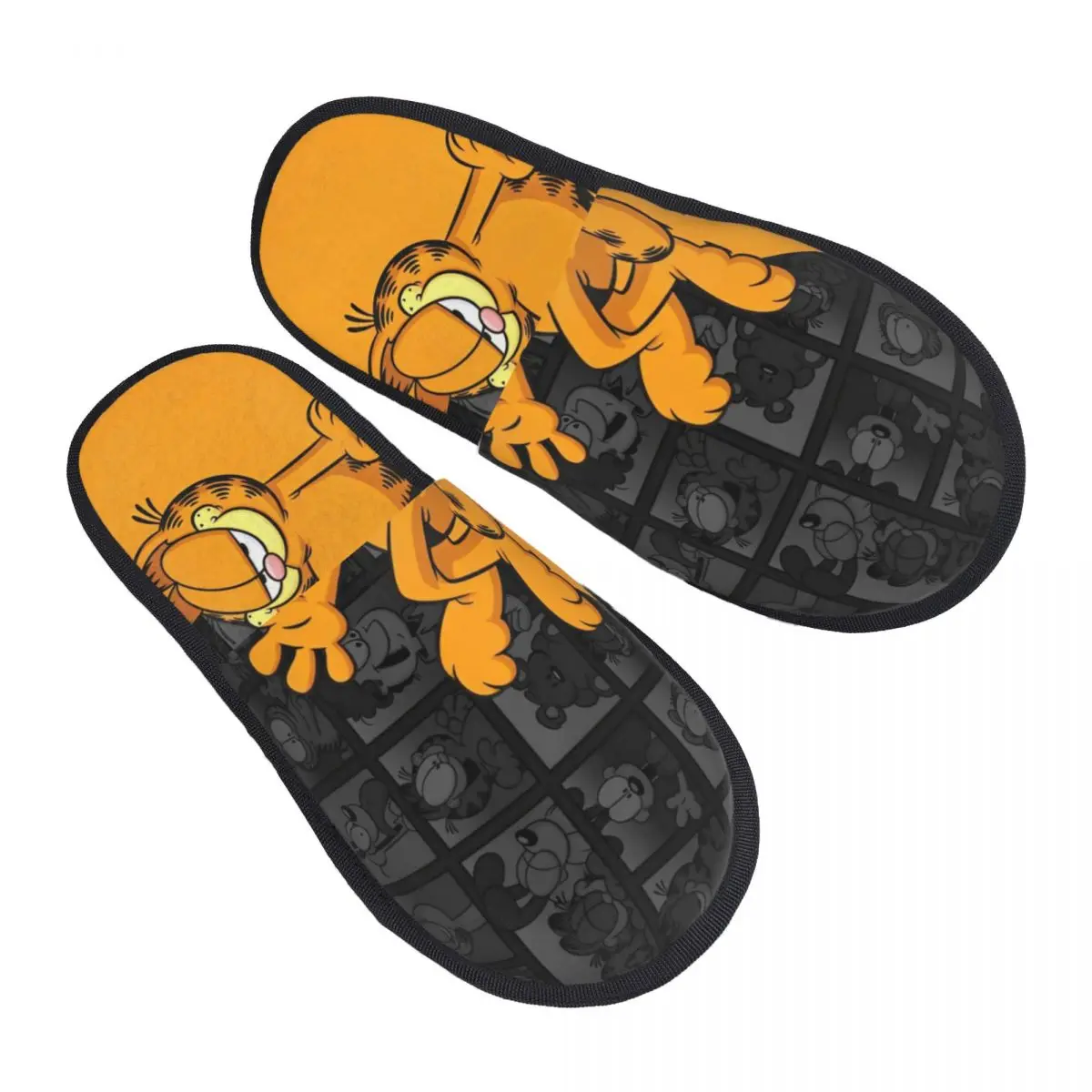 

Милые тапочки с изображением кота Гарфилда, противоскользящие уютные домашние хлопковые меховые тапочки, домашние шлепанцы