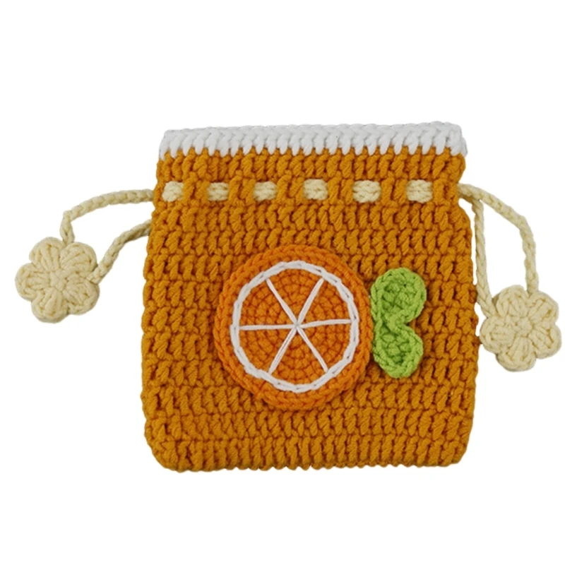 Sweet Coin Bag Small Wallet Hand-Woven Coin Bag Knitted Change Purse Crochet Bag Change Pocket Child Lovely Storage Bag