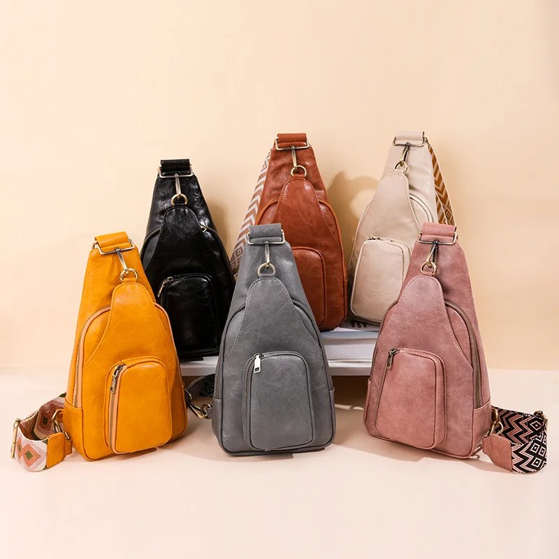 Bags for Women Newly Female Sling Bag Crossbody Waterproof Shoulder Chest Bag Casual PU Leather Messenger Pack