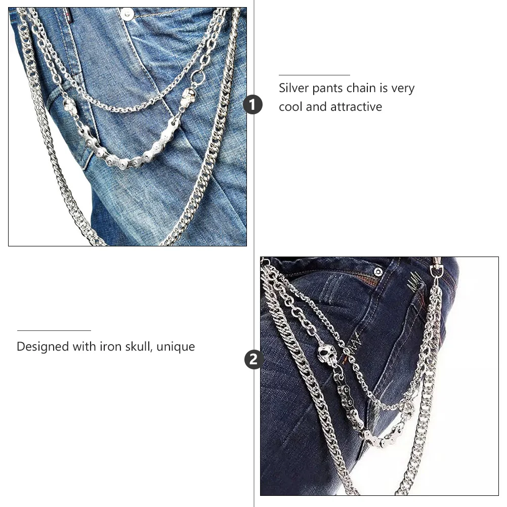 1 pc Man Pants For Men Hip Trousers Hop Waist Trousers Wallet Accessory Belt Wallet Loop Chain For Pants Chain